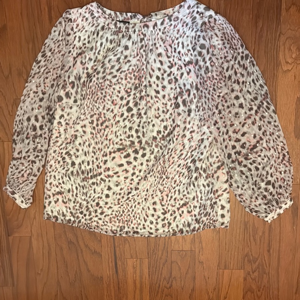 Talbots Cream Relaxed 3/4 Sleeve Blouse‎